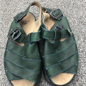 Dr. Martens Forest Green Leather Sandals